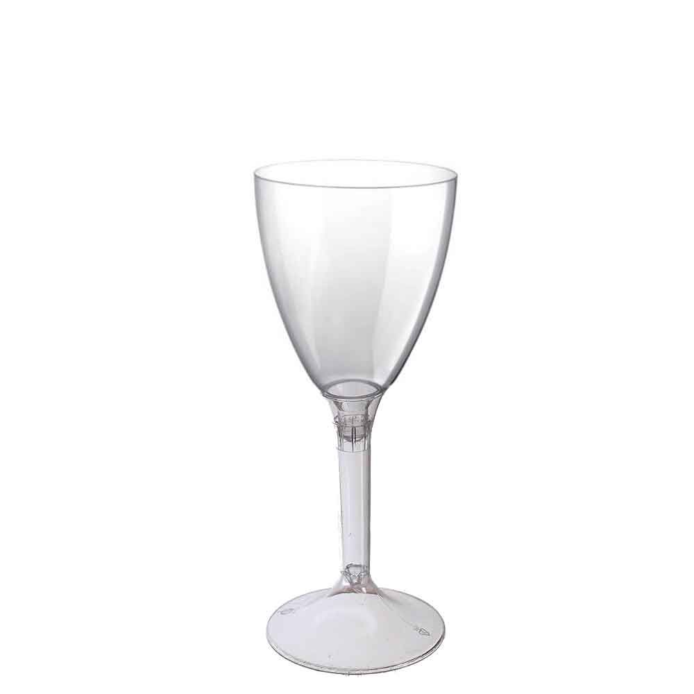 Calici plastica da vino lavabili base alta trasparente 180cc - PapoLab