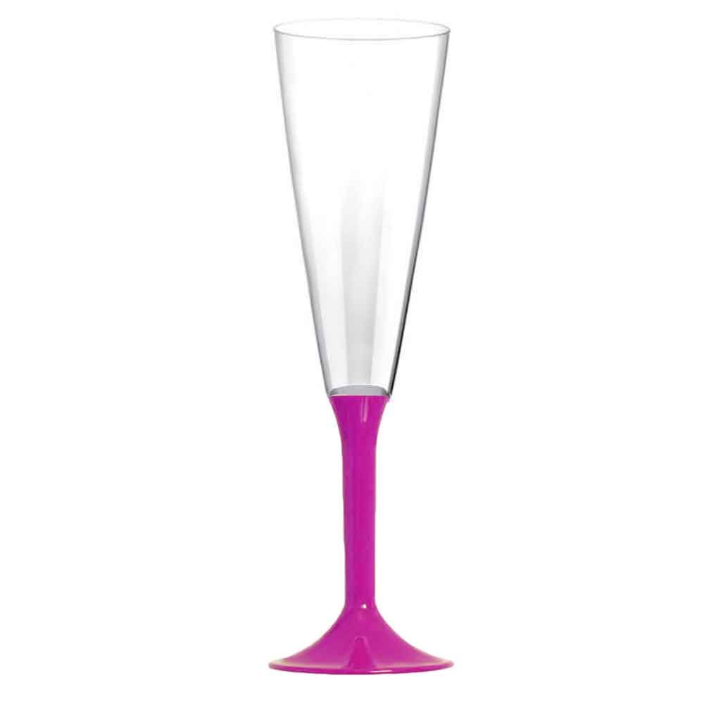 Flutes calici plastica lavabili 160ml gambo lungo viola - PapoLab