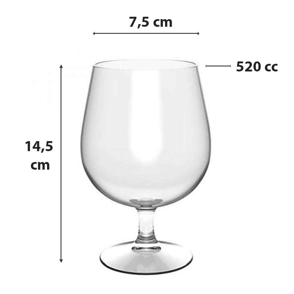 Ø 7,6 cm/H 11,3 cm CARTAFFINI SRL Bicchiere Birra in SAN capacità 250 ml Colore: Trasparente 