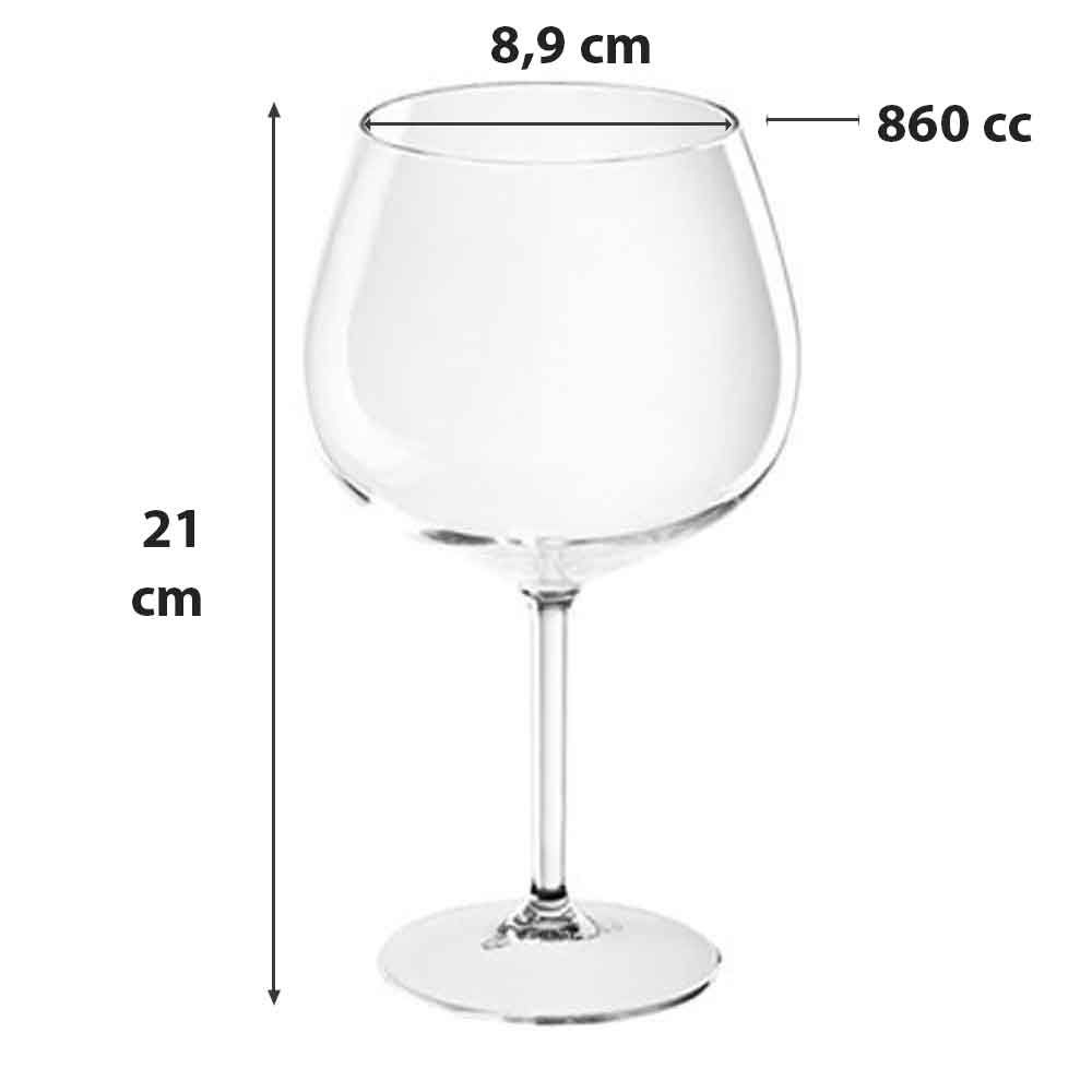 Set 6 calici Ballon Gin in policarbonato infrangibili 860cc - PapoLab