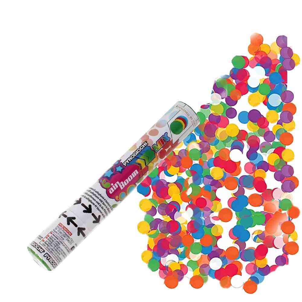 Tubo sparacoriandoli ad aria Pyrogiochi 25 cm mix di colori - PapoLab