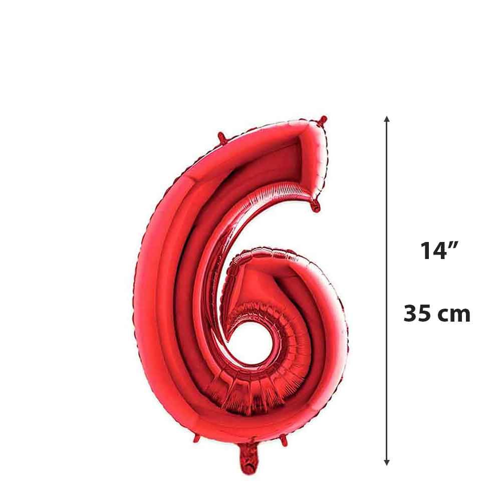 Palloncino Numero 3 Mylar Rosso 36 cm