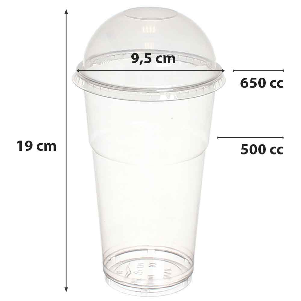Bicchieri Kristal grandi 650 ml con coperchio cupola chiuso - PapoLab