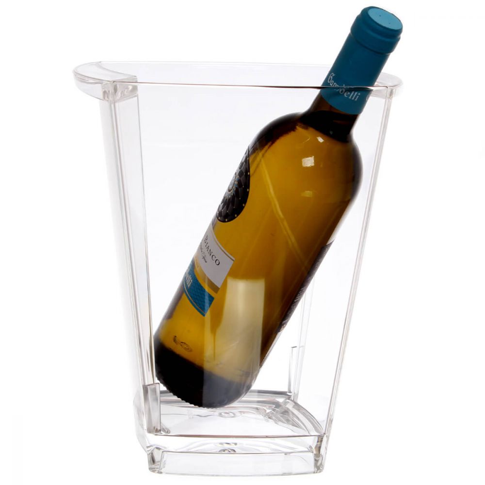 20 x 20 cm OUNONA Secchiello del Ghiaccio Quadrato in plastica Trasparente Portatile Rosso Vino Secchiello per Champagne in Bar 
