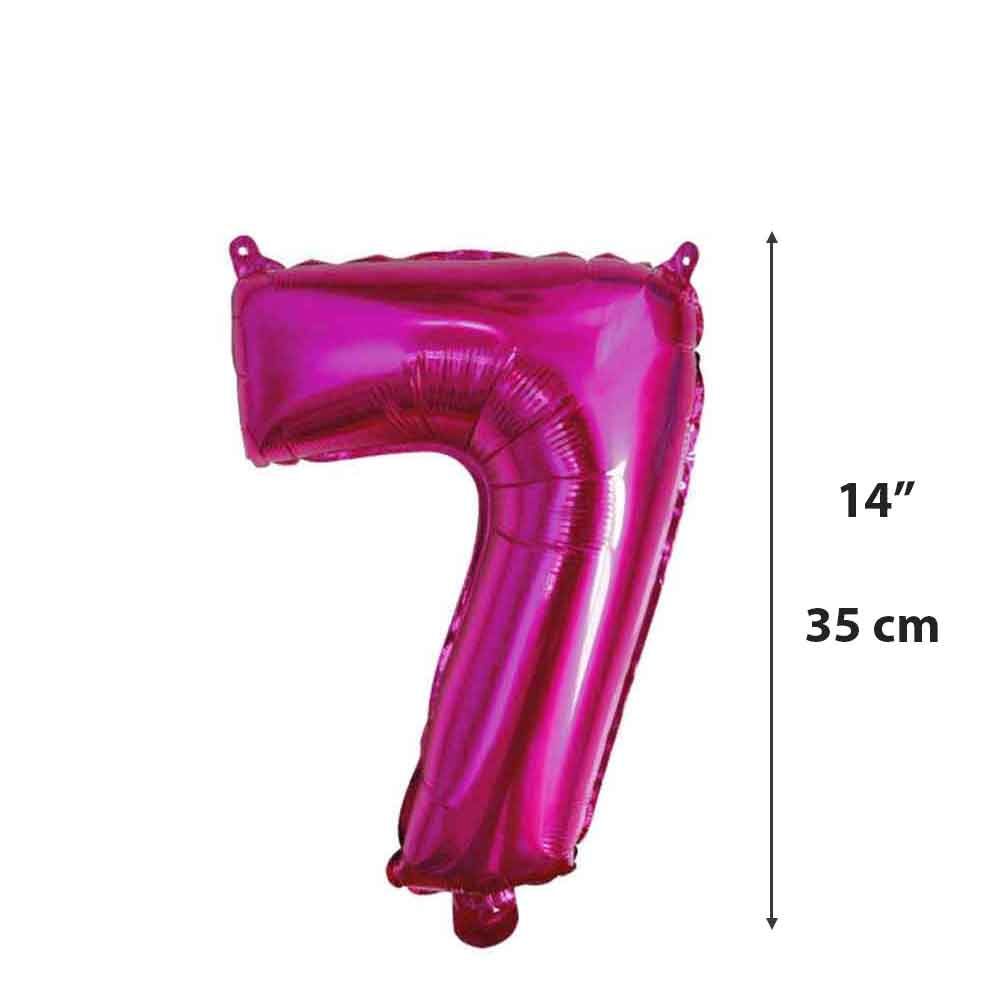 Palloncino Mylar numero 7 fucsia da 14″ 35 cm in offerta - PapoLab