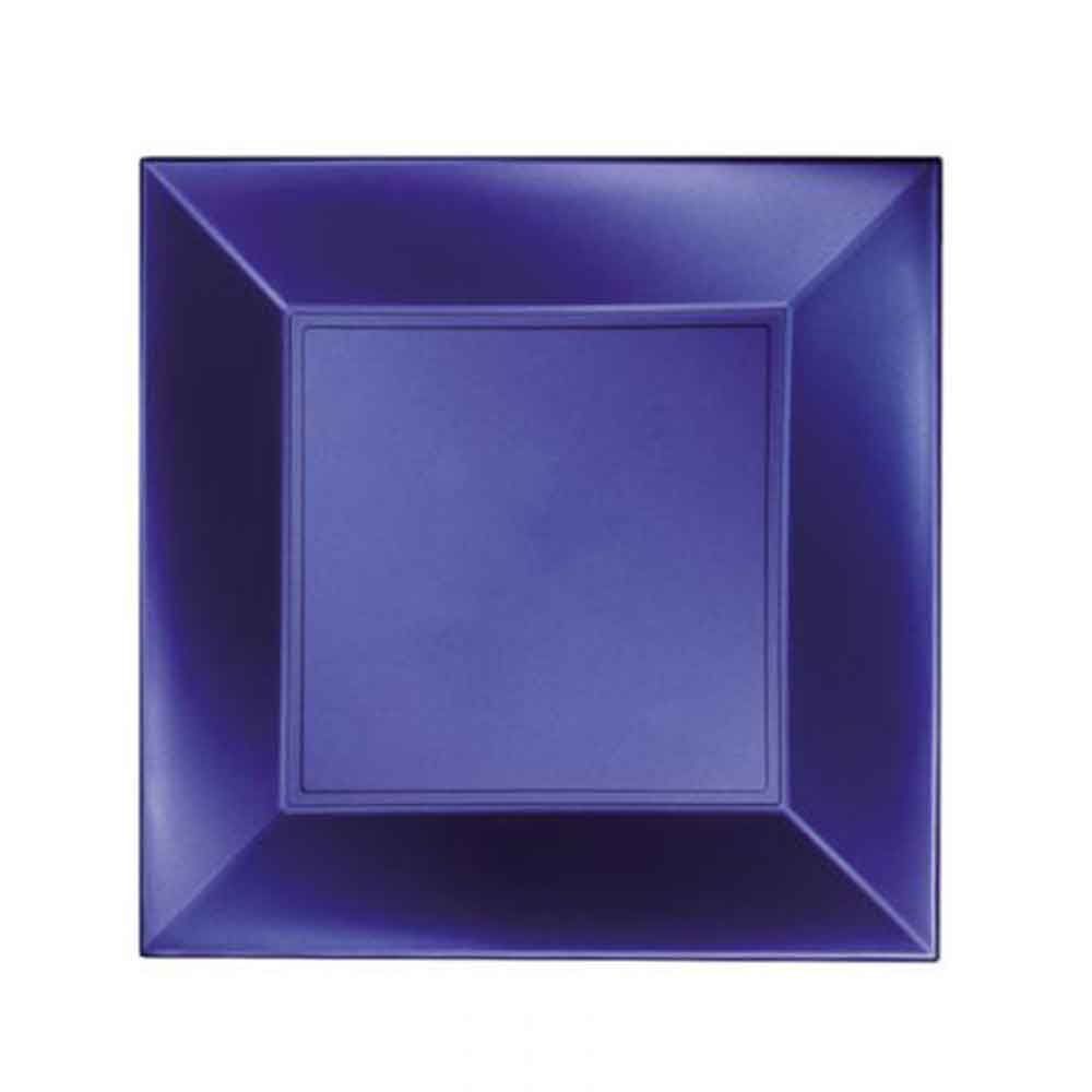 Piatti plastica riutilizzabili microonde blu perla 23x23 - PapoLab