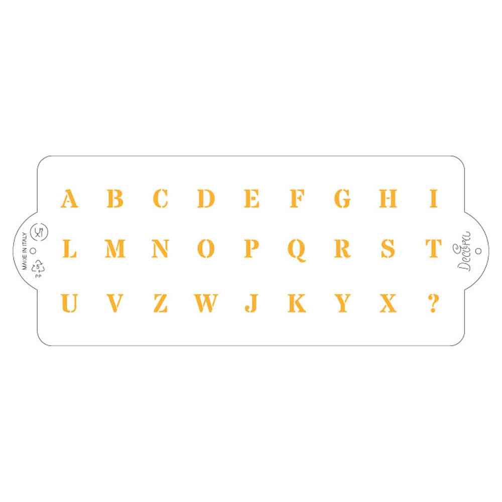 Stencil decorazioni per torte Lettere Alfabeto 10x25cm Decora - PapoLab