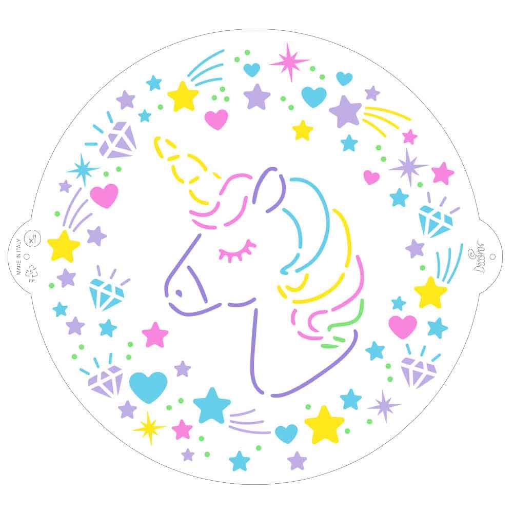 Stencil per decorazione torte Unicorno Ø25cm Decora - PapoLab