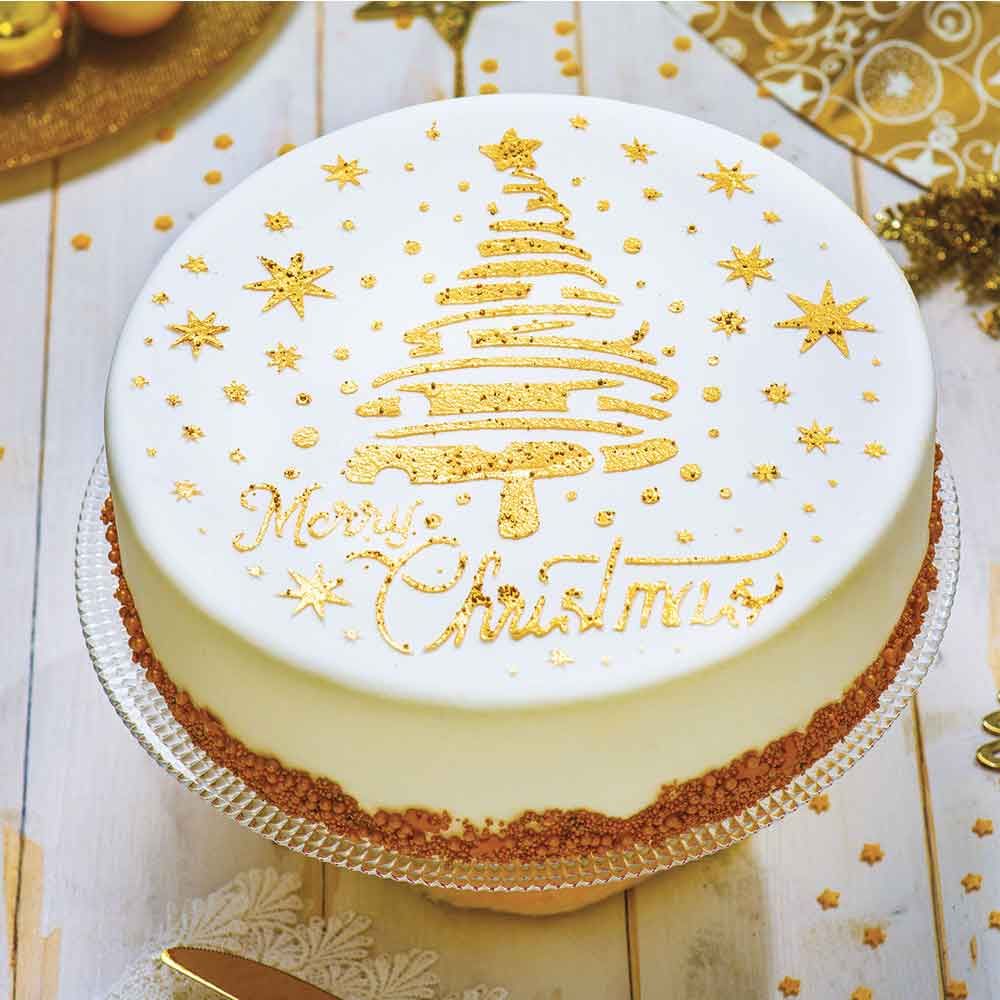 Scritta in Plexiglass Buone Feste Natale per decorazione torta