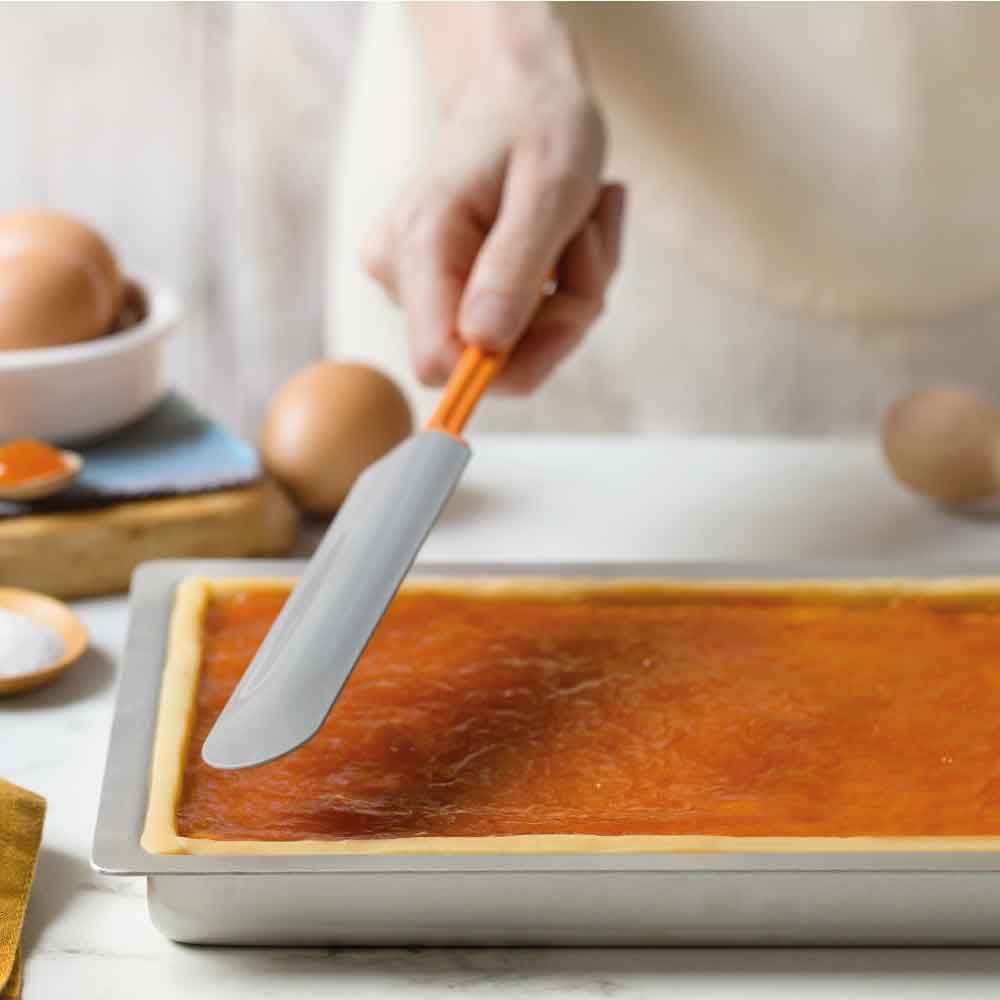 Spatola lunga da cucina in silicone termico platinum flessibile 31x3 cm