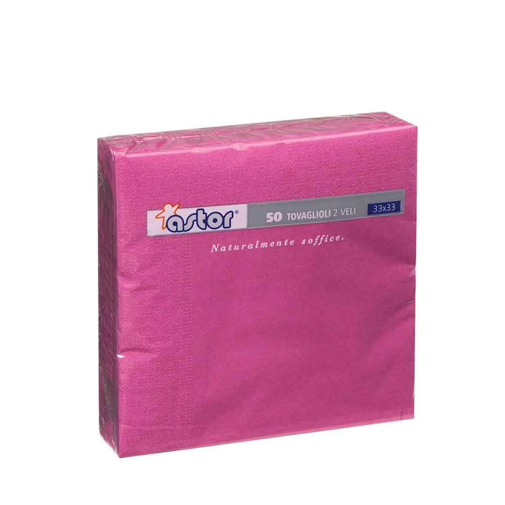 Tovaglioli di carta ovatta Astor 33x33 fucsia in offerta - PapoLab