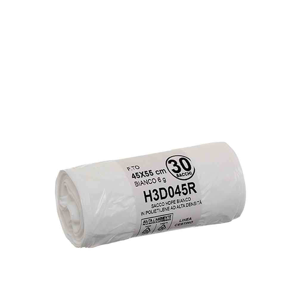 30 Sacchetti spazzatura bianchi in plastica 45x55cm PapoLab