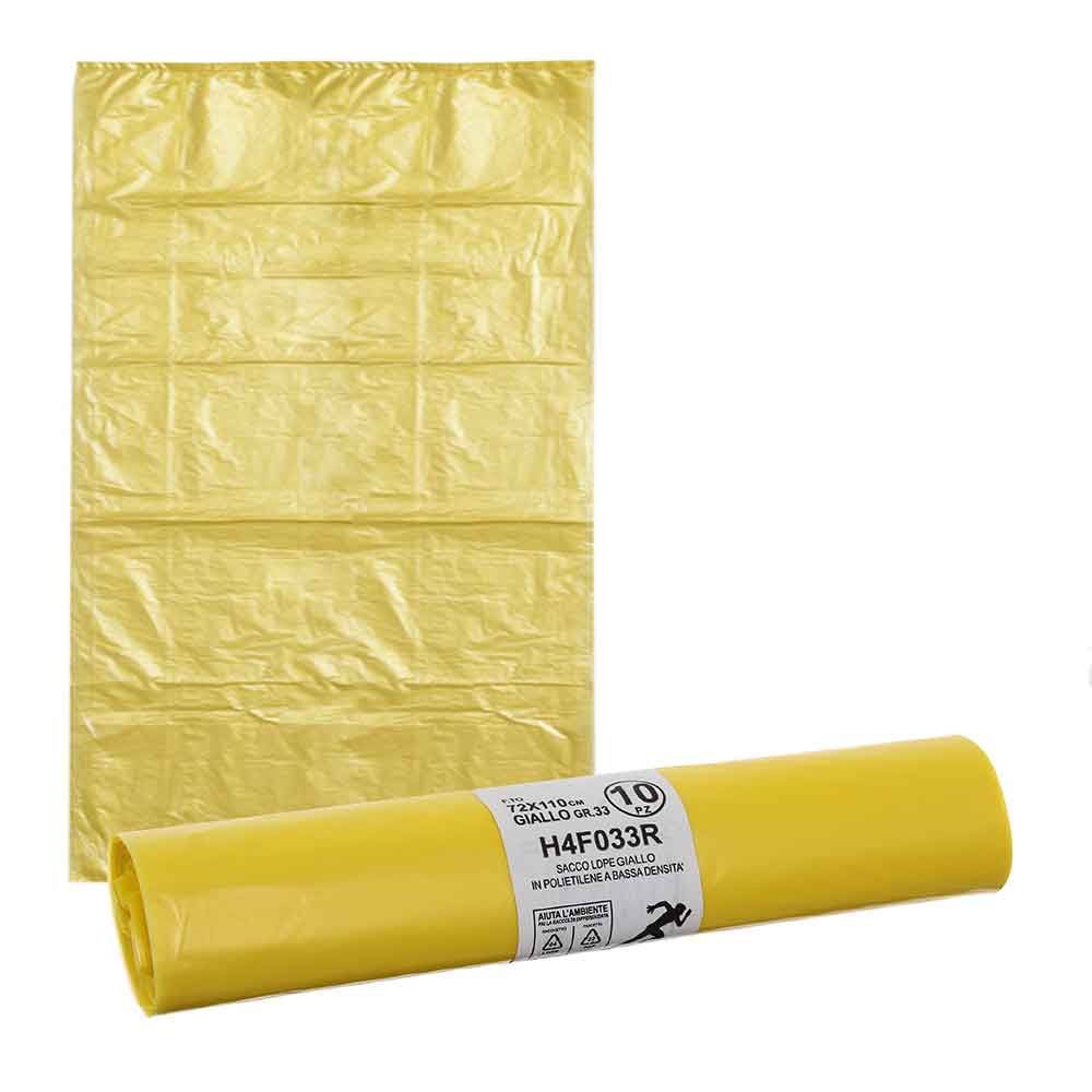Sacchi immondizia resistenti grandi in plastica gialla - PapoLab