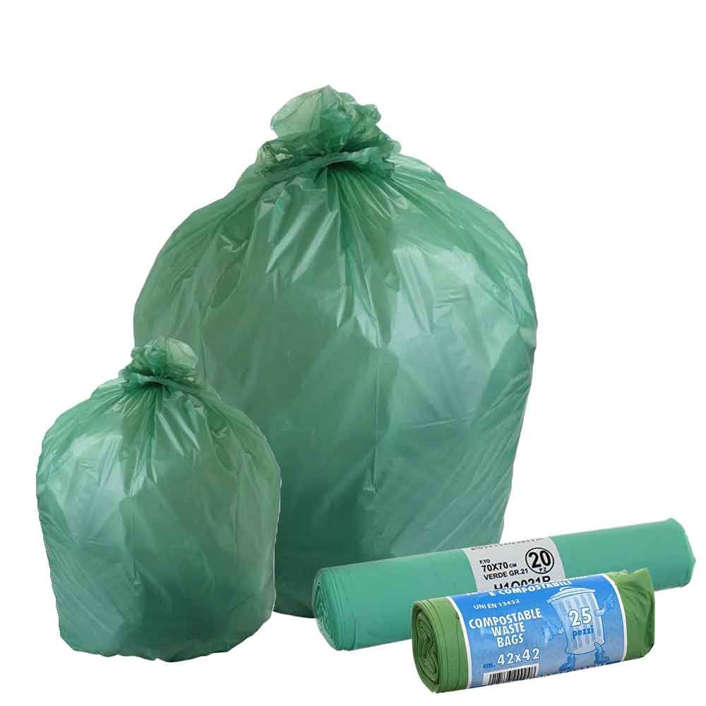 Sacchetti biodegradabili compostabili per umido 42x42cm - PapoLab