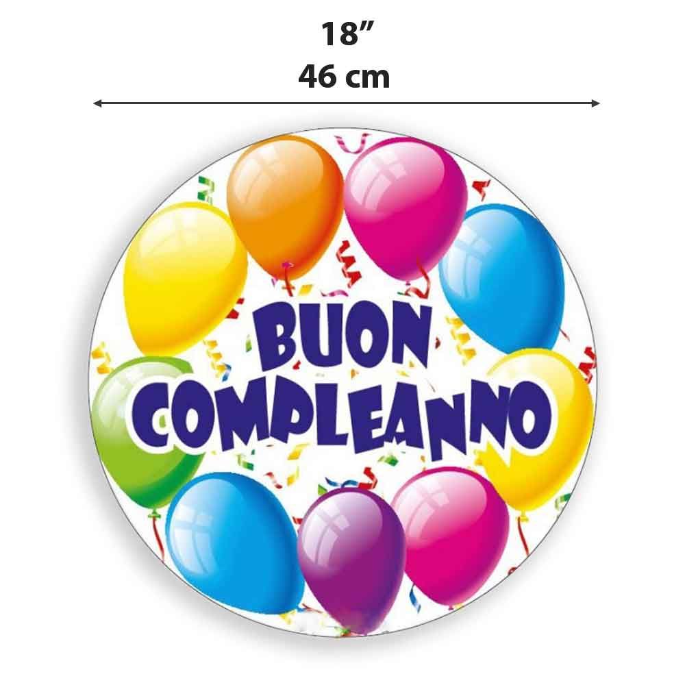 Palloncino Mylar Buon Compleanno da 18″ 46 cm in offerta - PapoLab