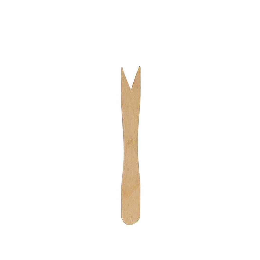 Forchettine di legno 8,5cm 2 punte per patatine in offerta - PapoLab