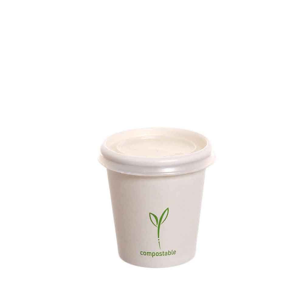 Bicchierini da caffè con coperchio in carta verdi 80ml - PapoLab