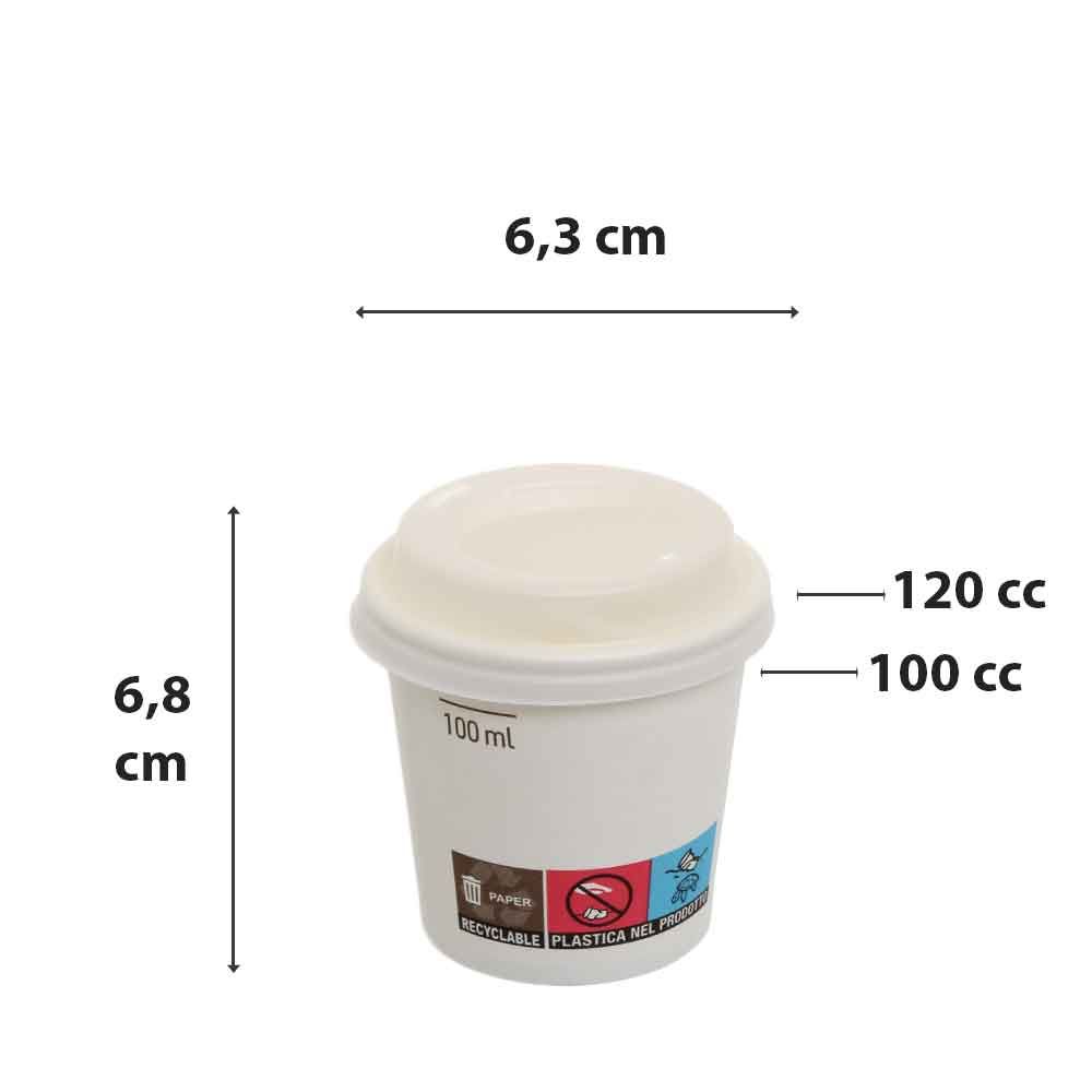 Bicchieri da caffè da asporto carta bianchi 120ml in offerta - PapoLab
