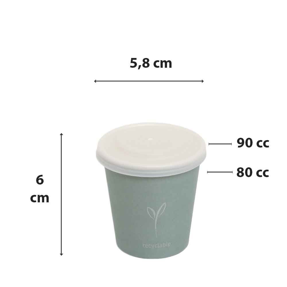 Bicchieri da caffè di carta salvia asporto 80ml in offerta - PapoLab