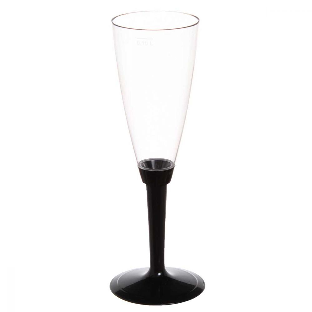 Flutes calici di plastica gambo lungo nero in offerta - PapoLab