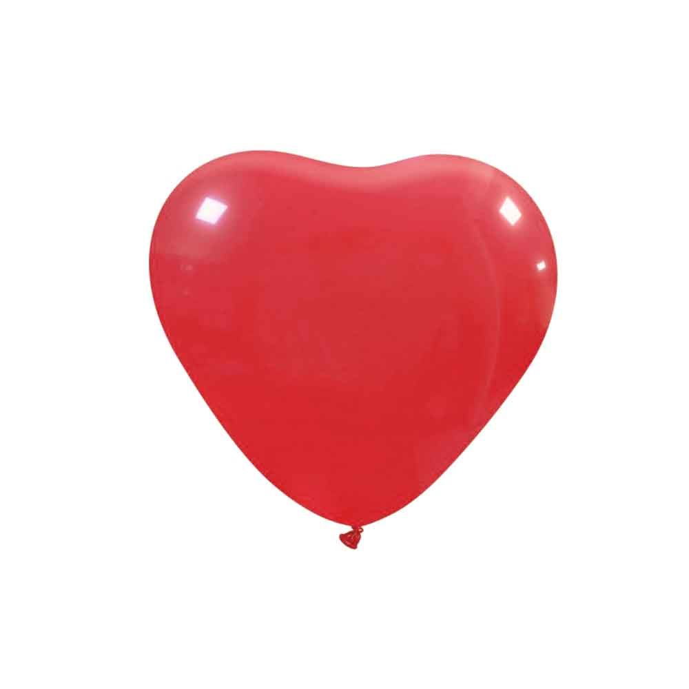 100 Palloncini a forma di cuore lattice rossi medi 11″ 25 cm - PapoLab