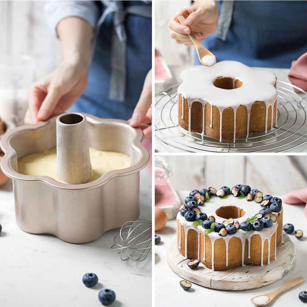 Stampo Chiffon Cake Fiore con 2 basi antiaderenti in offerta - PapoLab