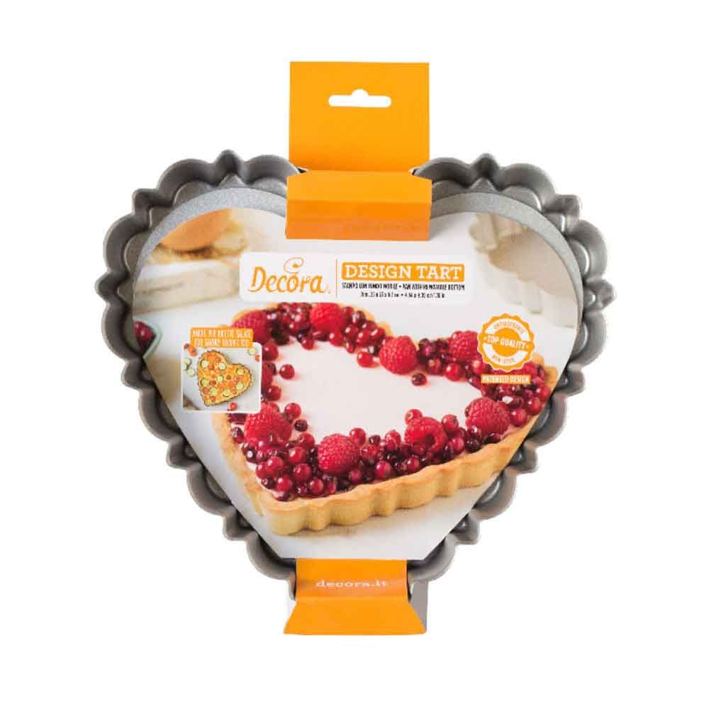 Stampo crostata a cuore fondo removibile Design 25x23h3cm - PapoLab