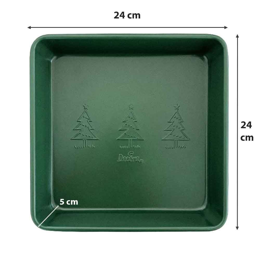 Stampo quadrato antiaderente 24x24xh5cm Decora verde natale - PapoLab