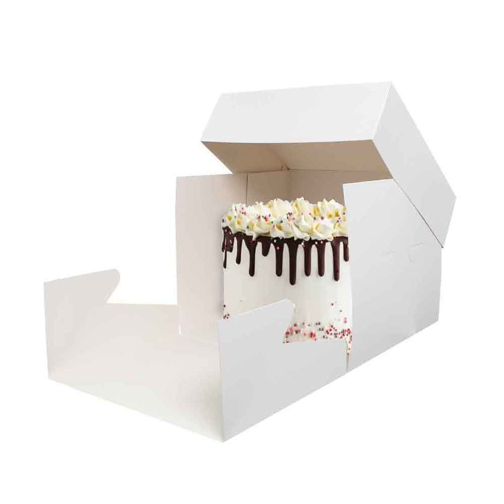 Box quadrato per torte alte 30cm cartone bianco in offerta - PapoLab