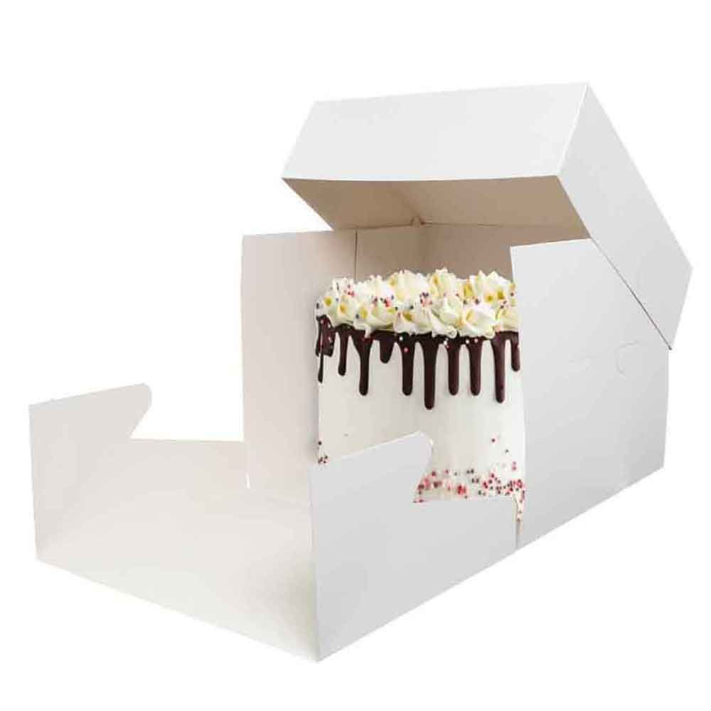 Box quadrato per torte alte 50x50cm in cartoncino in offerta - PapoLab