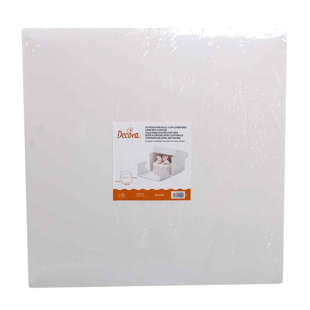 PME BBS892 Scatola per Dolci con Sottotorta Quadrato 14 Cartone 35,5 cm Bianco 