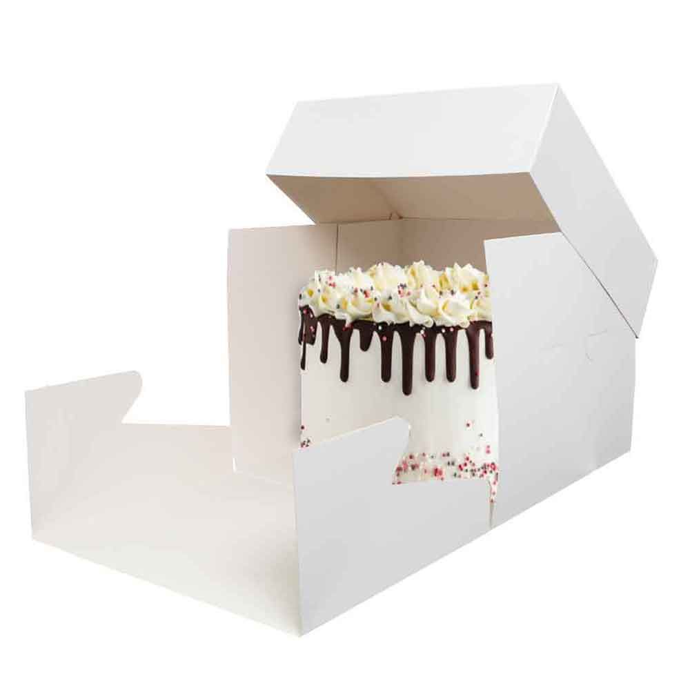 Box quadrato per torte alte 37cm cartone bianco in offerta - PapoLab