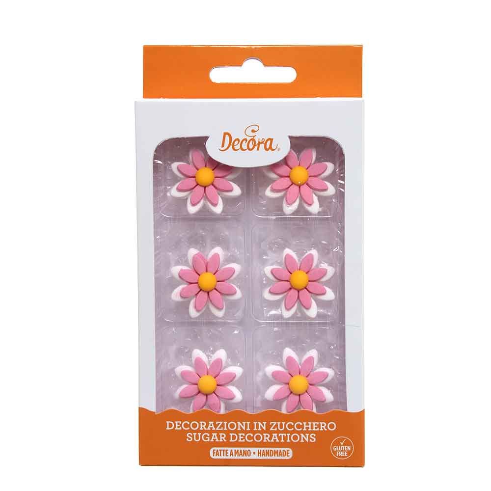 Decorazioni di zucchero per torte margherite rosa in offerta - PapoLab