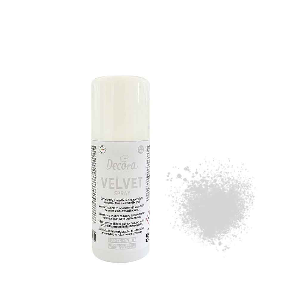 Colorante alimentare spray effetto velluto bianco 100 ml - PapoLab