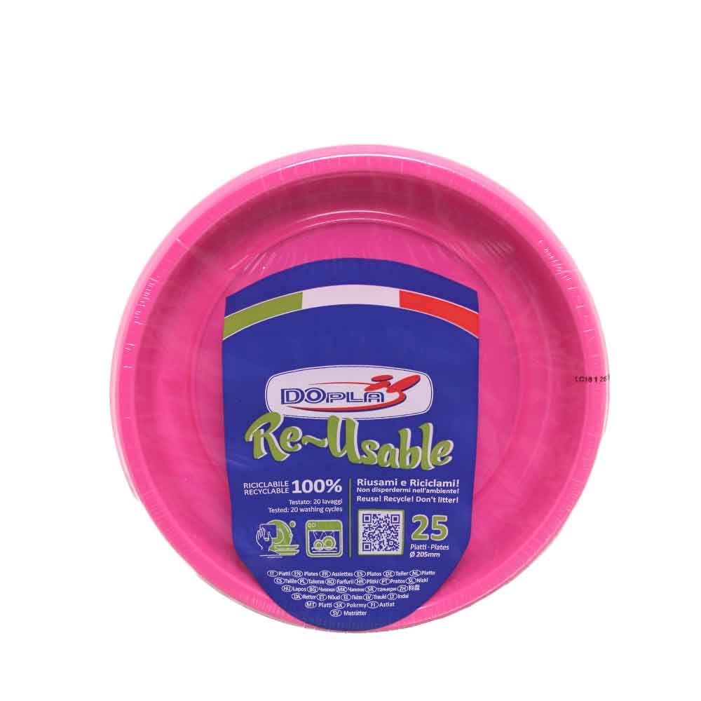 30 Bicchieri di plastica riutilizzabili 230ml fucsia