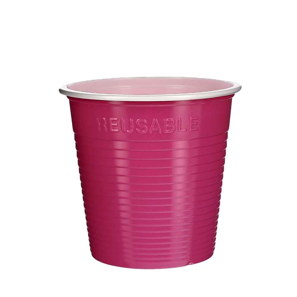 30 Bicchieri di plastica riutilizzabili 230ml fucsia