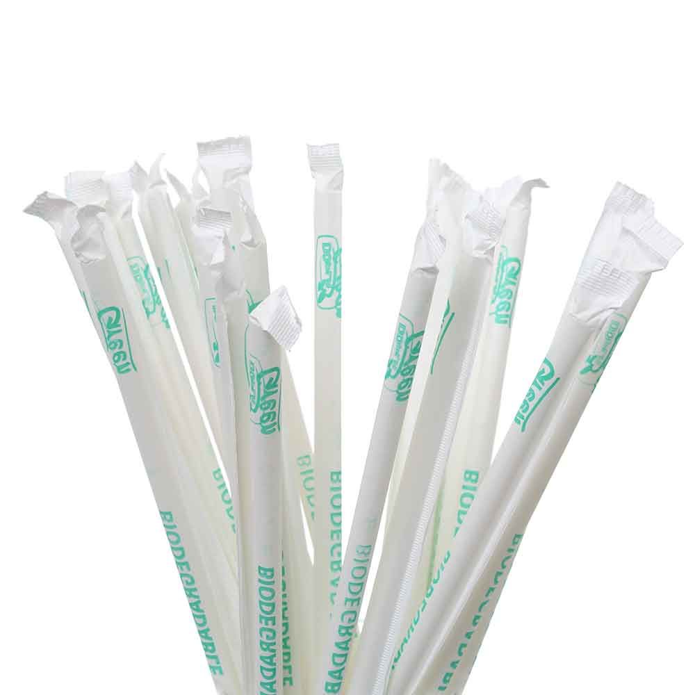 Cannucce bubble tea dritte 21cm bianche ø 11 - Compostabili