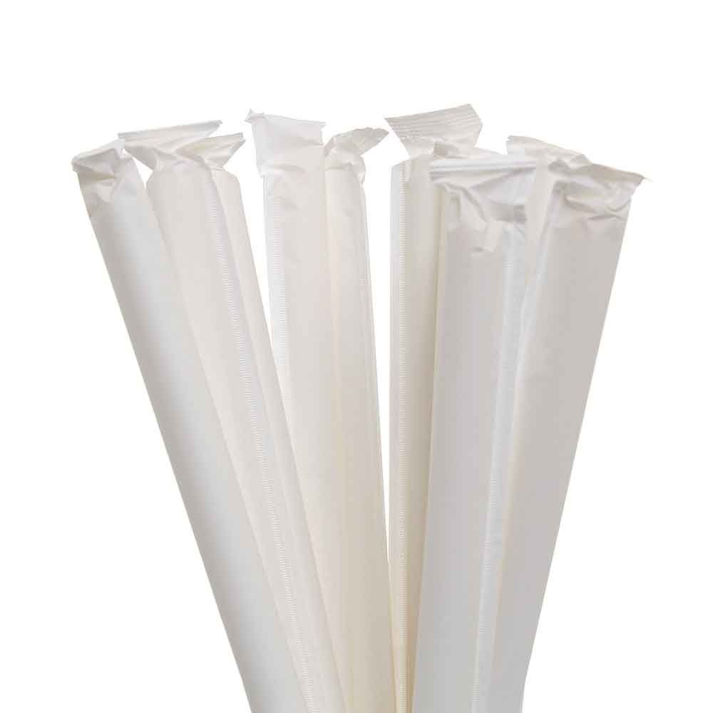 Cannucce bubble tea dritte 21cm bianche ø 11 - Compostabili