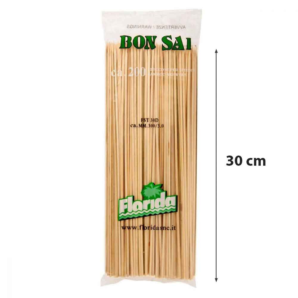 Spiedini di legno in bambù 30 cm al miglior prezzo - PapoLab