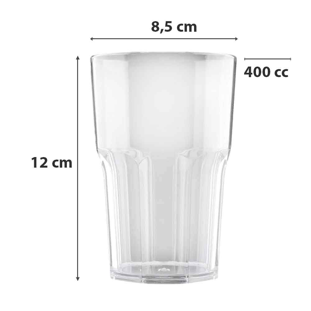 0,4 l da mescita da birra in plastica trasparente 50 bicchieri monouso con tacca di delimitazione della quantità degli alcolici 