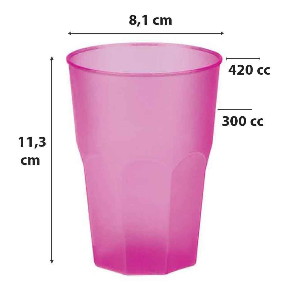 Plastica rigida in polipropilene 20cl 50 bicchieri riutilizzabili Colore smerigliato 