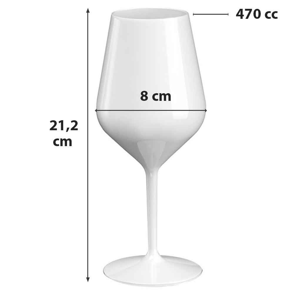 340ml/11,5oz al bordo, altezza 20cm/8in, diametro massimo 8cm/3,2in Set di 6 bicchieri da vino Roltex extra large a gambo lungo di plastica in policarbonato riutilizzabili infrangibili IMPILABILI 