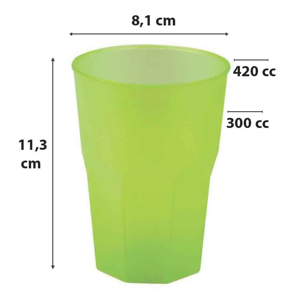 Cartone 420 Bicchieri da cocktail verdi 420cc
