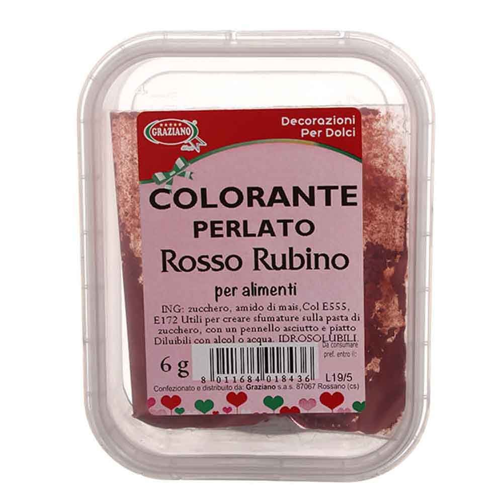 Colorante in polvere per alimenti rosso rubino perlato - PapoLab