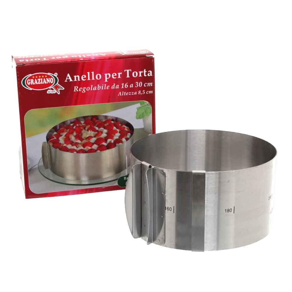 Telaio anello per torta classico regolabile da 10 a 30 cm. h. 8,5 cm.  Westmark