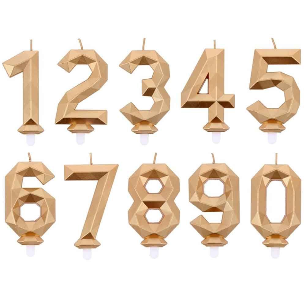 Candeline compleanno numeri da 0 a 9 oro in offerta - PapoLab