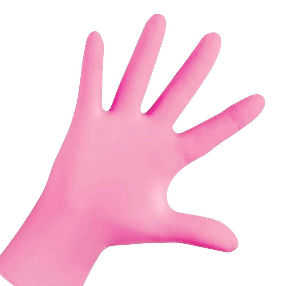 Guanto monouso nitrile rosa senza polvere Walking taglia M - PapoLab