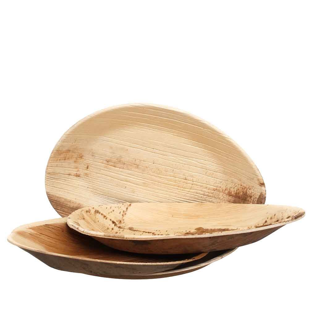 Legno 25 Pezzi a 26 x 26 cm 100% compostabili eat Happy - Don´t Worry piatti usa e getta in foglia di palma 