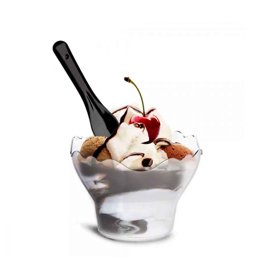 Ahippob elegante forma squadrata Set di 25 mini-coppette da dessert usa e getta 113 ml trasparenti e inodori ideali per degustazioni Clear White 