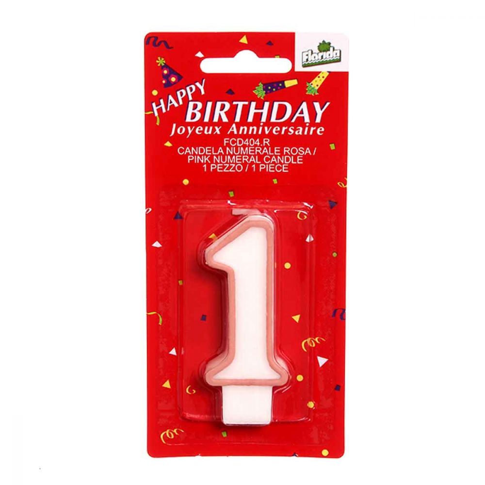 Candeline per torta scritta Buon Compleanno glitter Cm. 7 - Rosa -  Dimensionegift